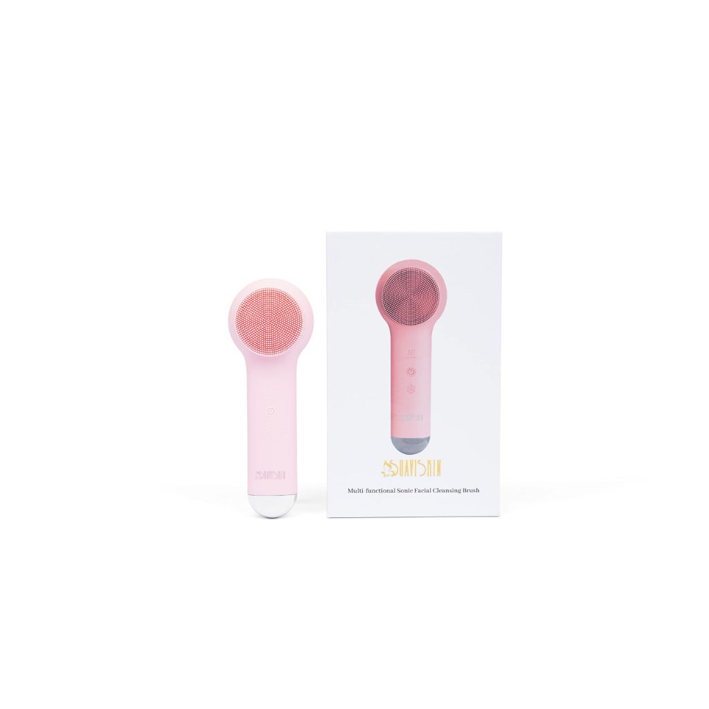 SUAVISKIN Facial Cleansing Brush|Hot and Cold Compress|Waterproof Silicone Facial Scrubber