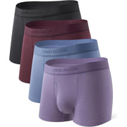 DAVID ARCHY Men's Trunks Underwear Modal Support Pouch with Fly, 4 Pack, XL