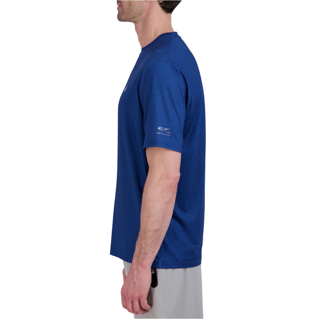 Spyder Men's Short Sleeve Rashguard – Quick-Dry Swim Shirt with Sun Protection, Performance Top, Abyss-B, Small