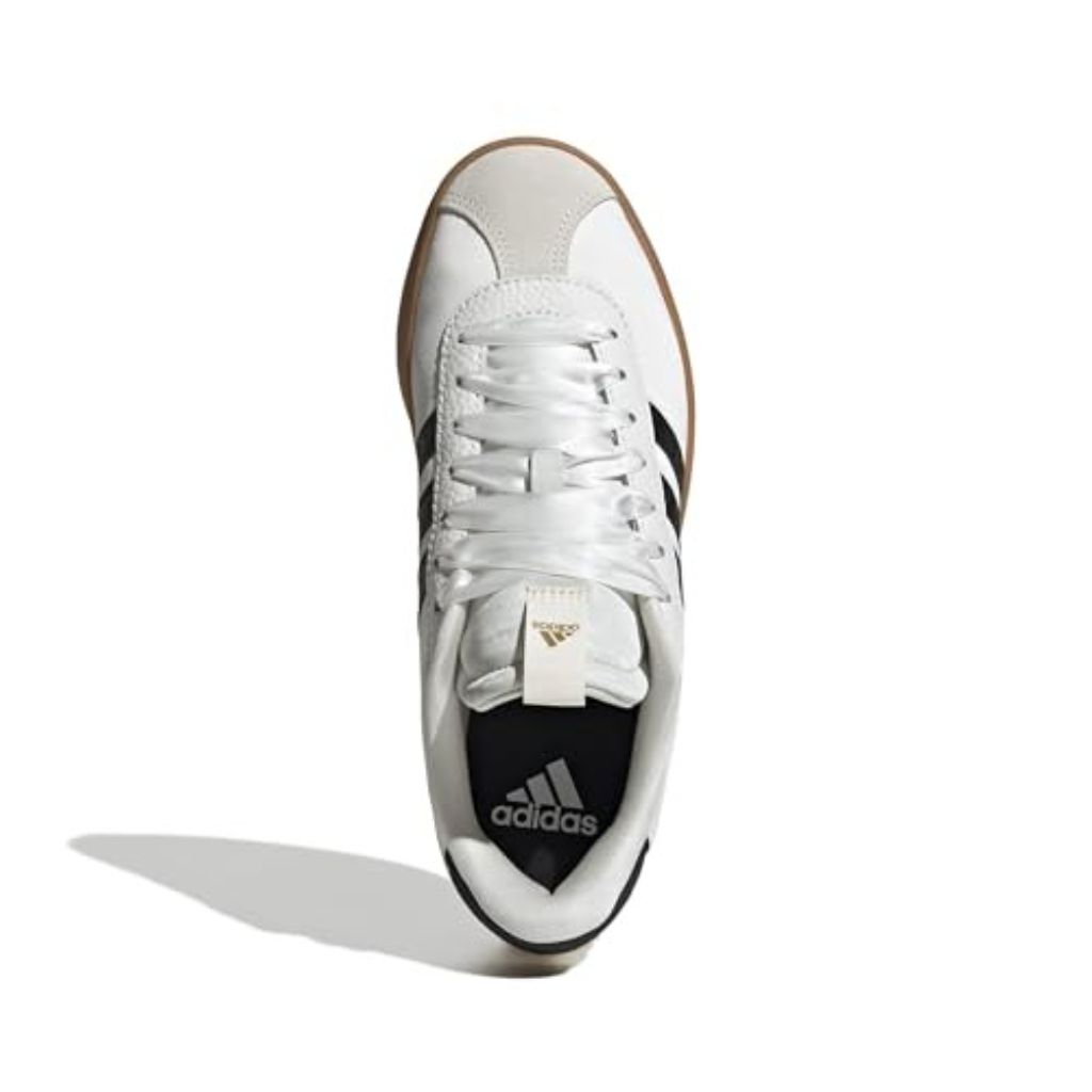 Adidas Women's VL Court 3.0, White/Black/Gold Metallic, 8