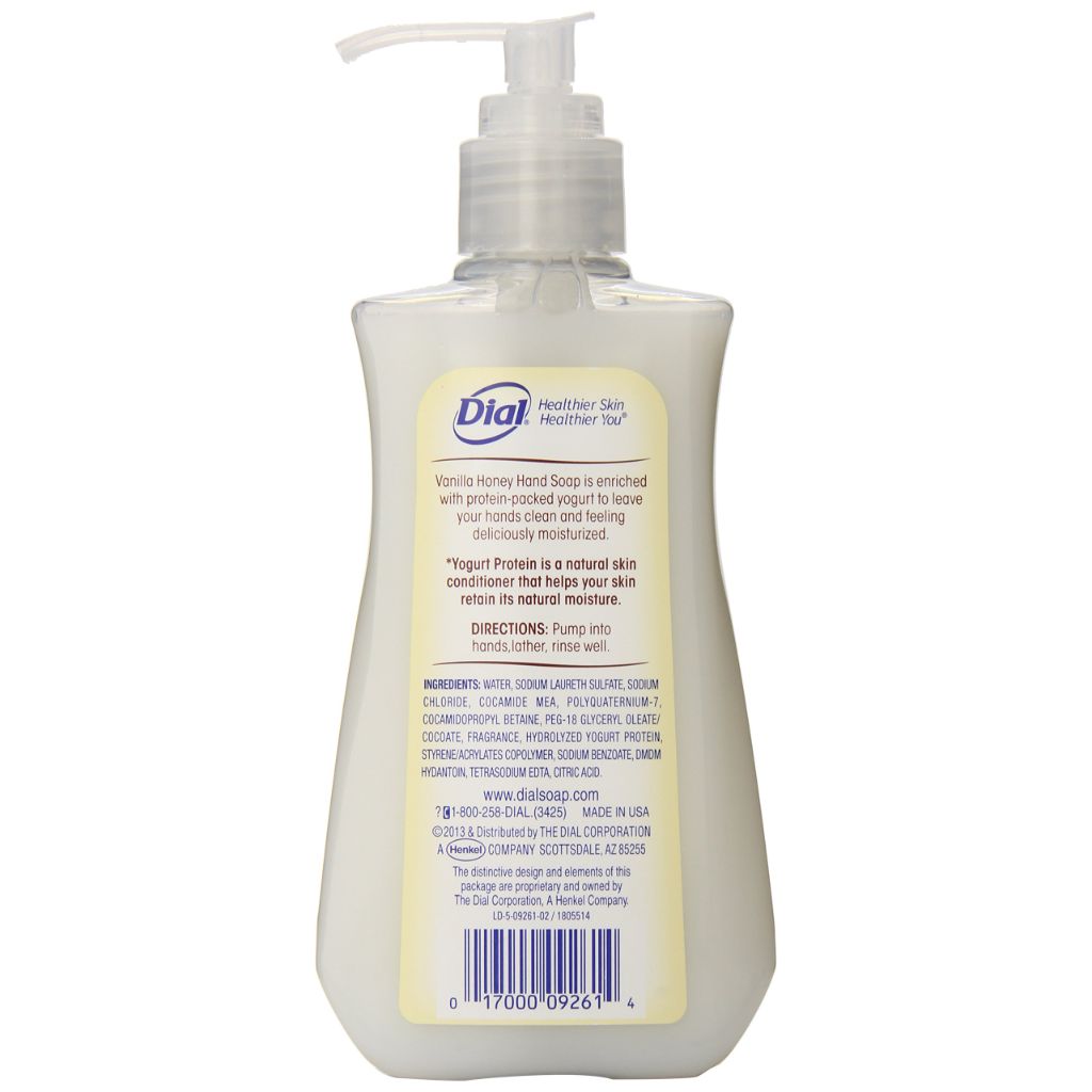 Dial Liquid Hand Soap, Vanilla Honey with Protein Packed Yogurt, 7.5 Fl Oz