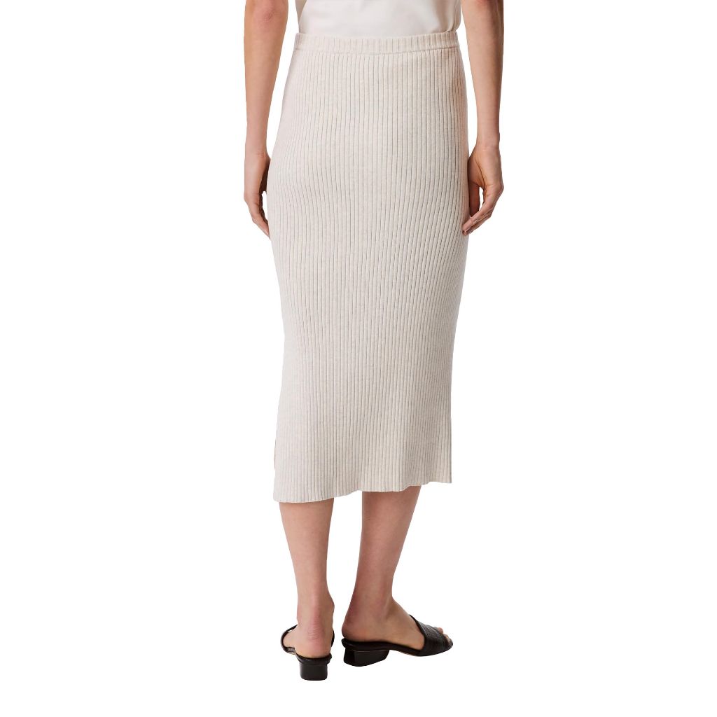 Calvin Klein Women's Cotton Rib Midi Skirt Light Grey, Medium