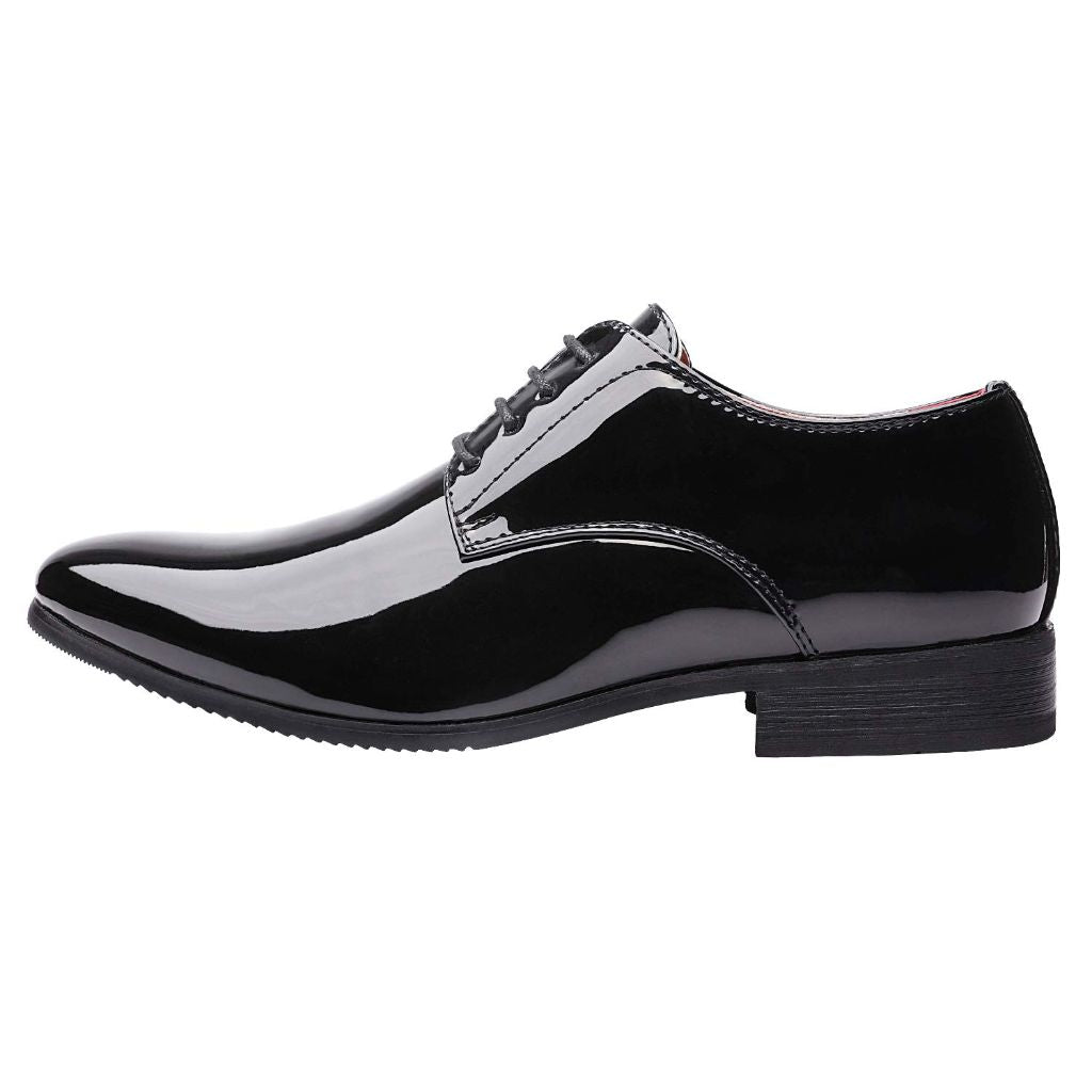 Bruno Marc Men's Faux Patent Leather Tuxedo Dress Shoes Classic Lace-up Formal Oxford,Size 13,Black