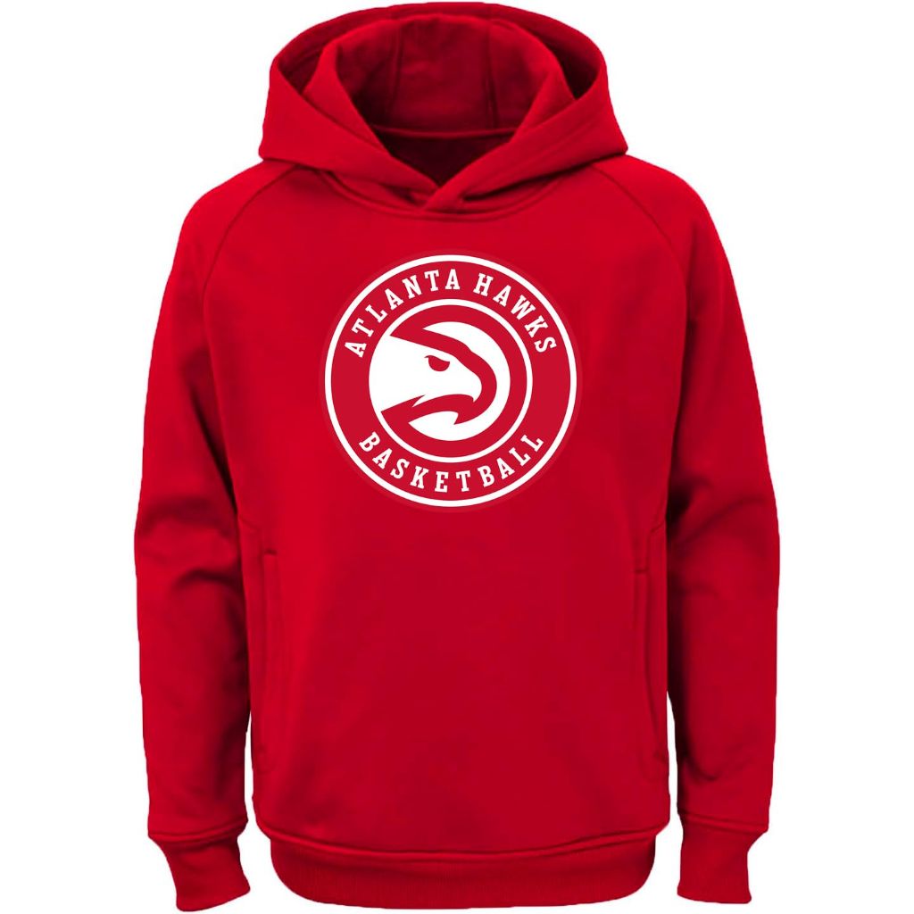 SZ 14-16, Outerstuff NBA Kids Youth 8-20 Team Color Pullover Sweater Sweatshirt Hoodie (Atlanta Hawks)