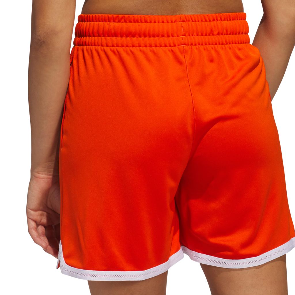 adidas Women's Select Mesh Basketball Shorts - Collegiate Orange/White, 3XL