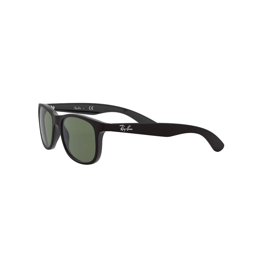 Ray-Ban Junior Kids' RJ9062S Rectangular Sunglasses, Matte Black/Dark Green, 48 mm