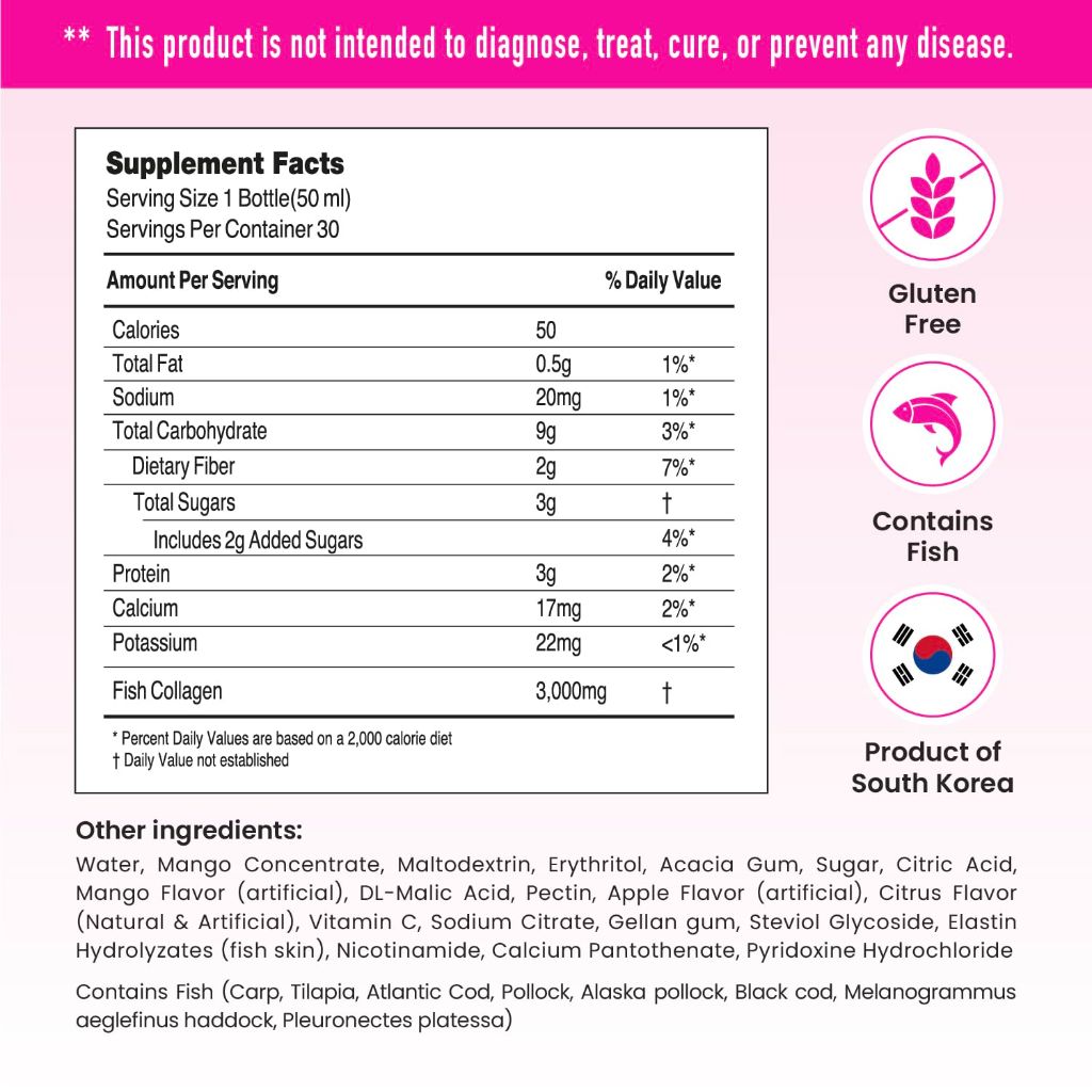 CJwellcare Innerb Glowshot Collagen (50.7 fl oz, 30 Servings) - 3,000mg Collagen Peptides