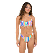 Citrus Women's Bandeau Bra Bikini Swimsuit Top, Multi//Shore & Sea Stripe, X-Large