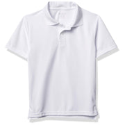 The Children's Place Boys' Uniform Performance Polo, White, L (10-12 husky)