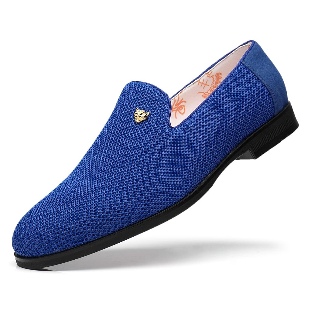 FOEVTRUE Men's Casual Loafers Slip-on Walking Dress Comfortable Fashion Shoes Blue US 12