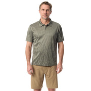 BASS Outdoor Men's Short Sleeve Textured Polo - Castor Green/Jacquard Camo, Size Small