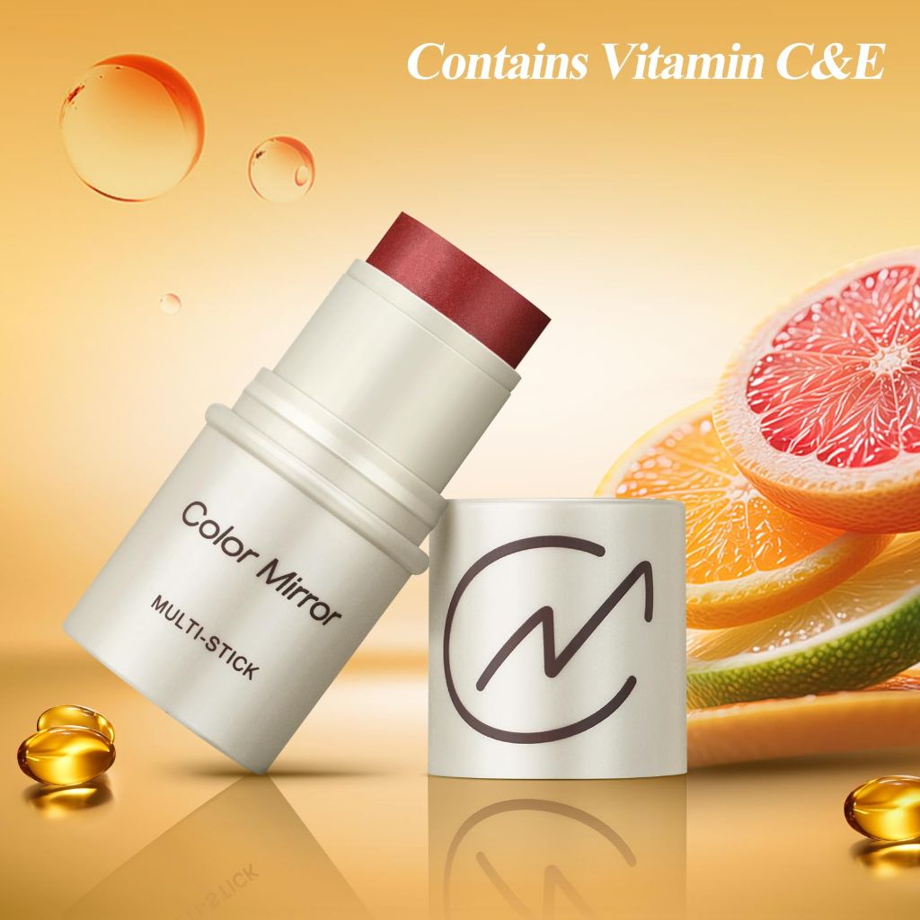 Color Mirror Multi-Use Makeup Stick - Blush, Lipstick, Eyeshadow & Highlighter For All Skin, Buildable Color, Long-Lasting, Lightweight, Natural Soft Finish(40 Chilli Matte), 0.158 oz