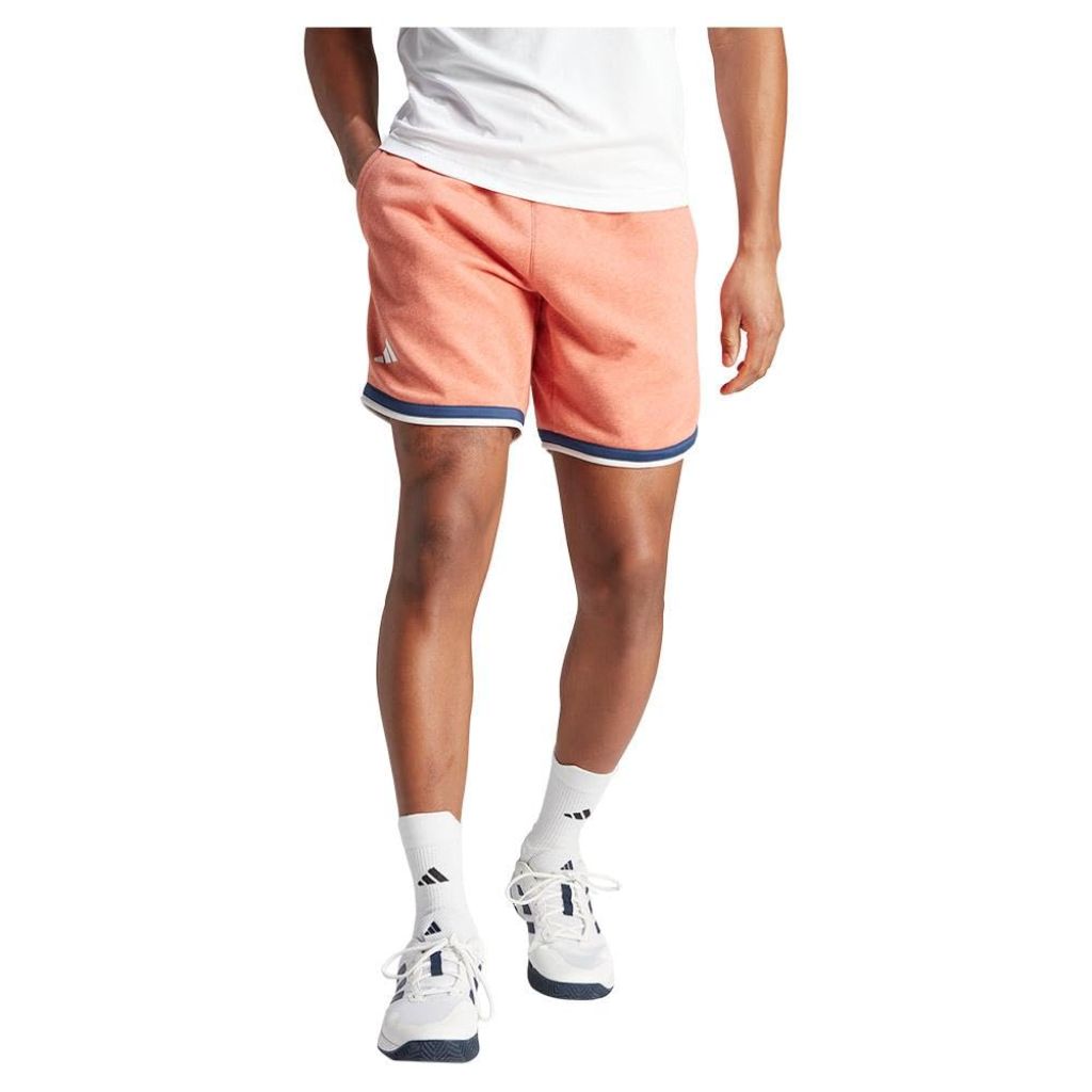 Adidas Men's Clubhouse Premium Classic Tennis Shorts, Wonder Clay, Medium 7 Inches (Orange)
