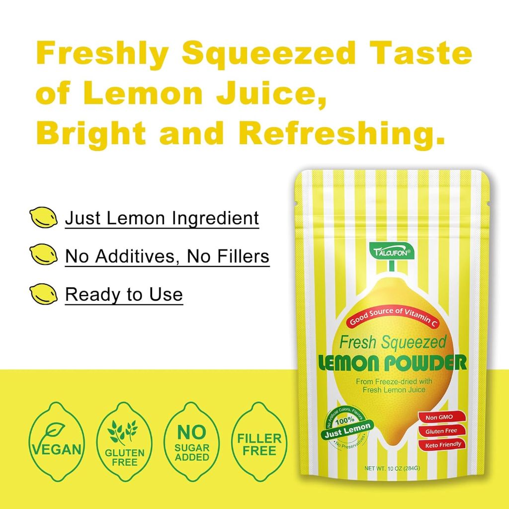 Talcufon Fresh Squeezed Lemon Powder - 10 oz (2 Pack)