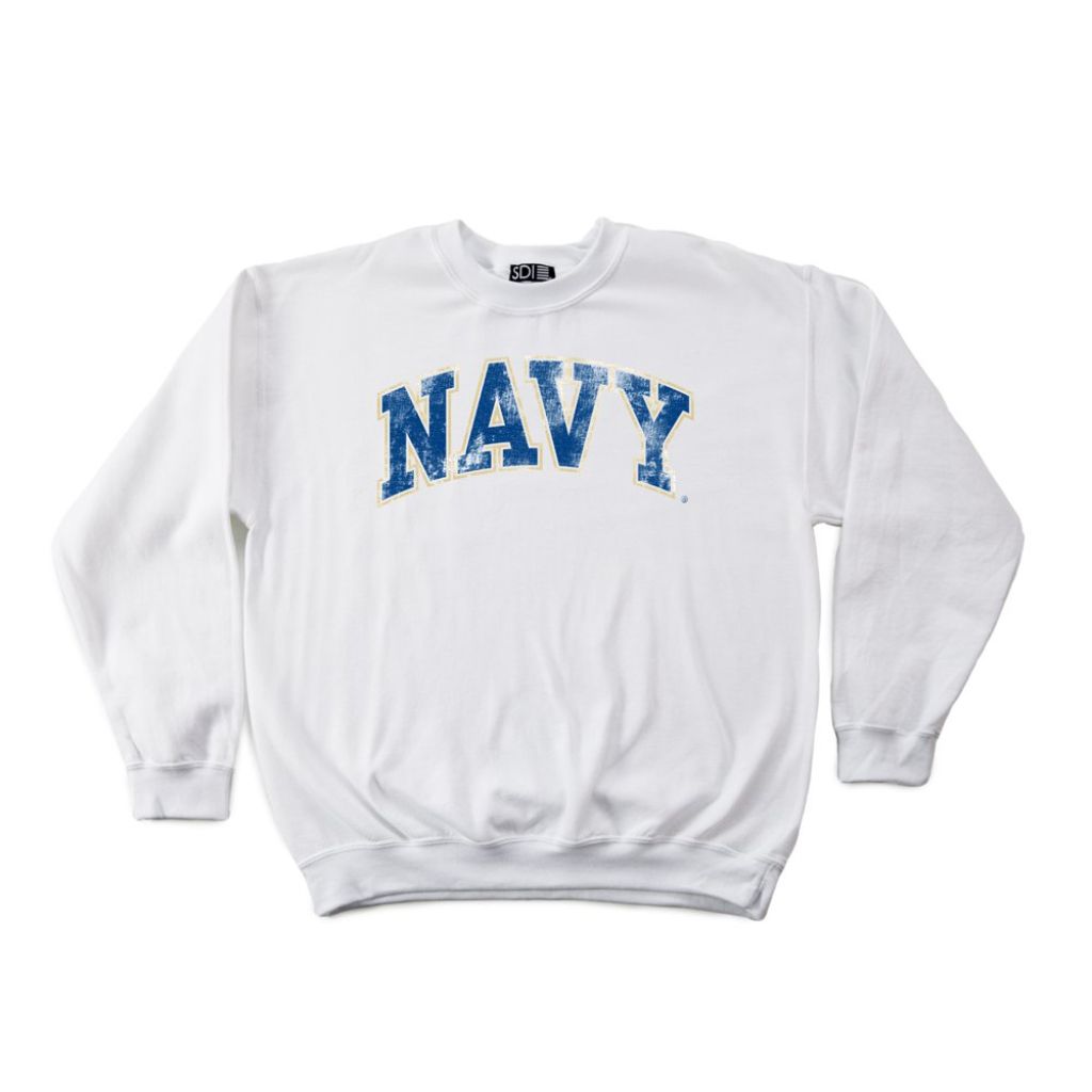 SDI Men's 50/50 Blended 8 Oz. Crewneck Sweatshirt, White, Size Small