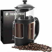 Bean Envy French Press Black Coffee Maker - 34 oz Glass Carafe Coffee Press Stainless Steel Plunger
