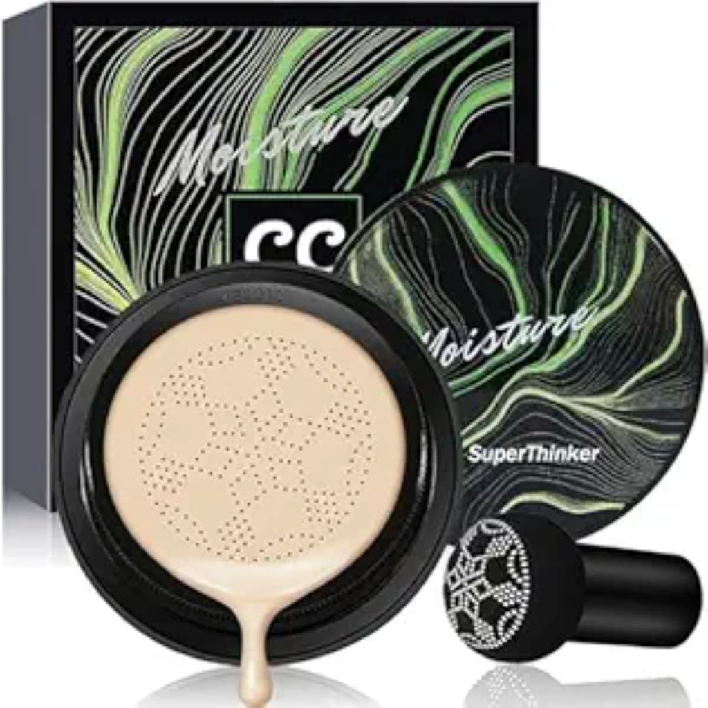 Air Cushion CC Cream Foundation Makeup, BB Cream Makeup, Color Correcting CC Cream, Tattoo Cover Up Makeup, Natural Full Coverage Foundation, Moisturizing Concealer Brighten,Even Skin Tone (Ivory)