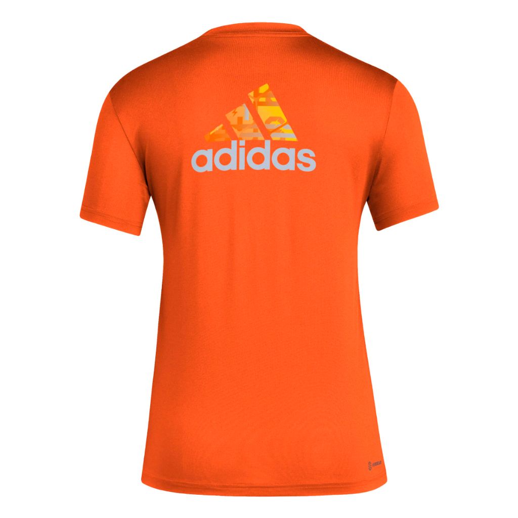 adidas Women's MLS Soccer Pre-Game Short Sleeve T-Shirt - Houston Dynamo, Collegiate Orange (XS)