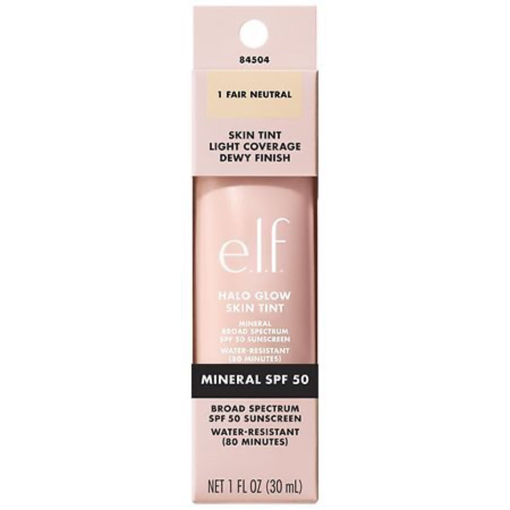 e.l.f. Halo Glow Skin Tint Mineral SPF 50 Light Coverage Foundation - 1 Fair Neutral, 1 fl. oz.