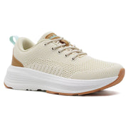 Women's Orthopedic Walkign Shoes for Flat Feet, Beige/Brown Size 7.5