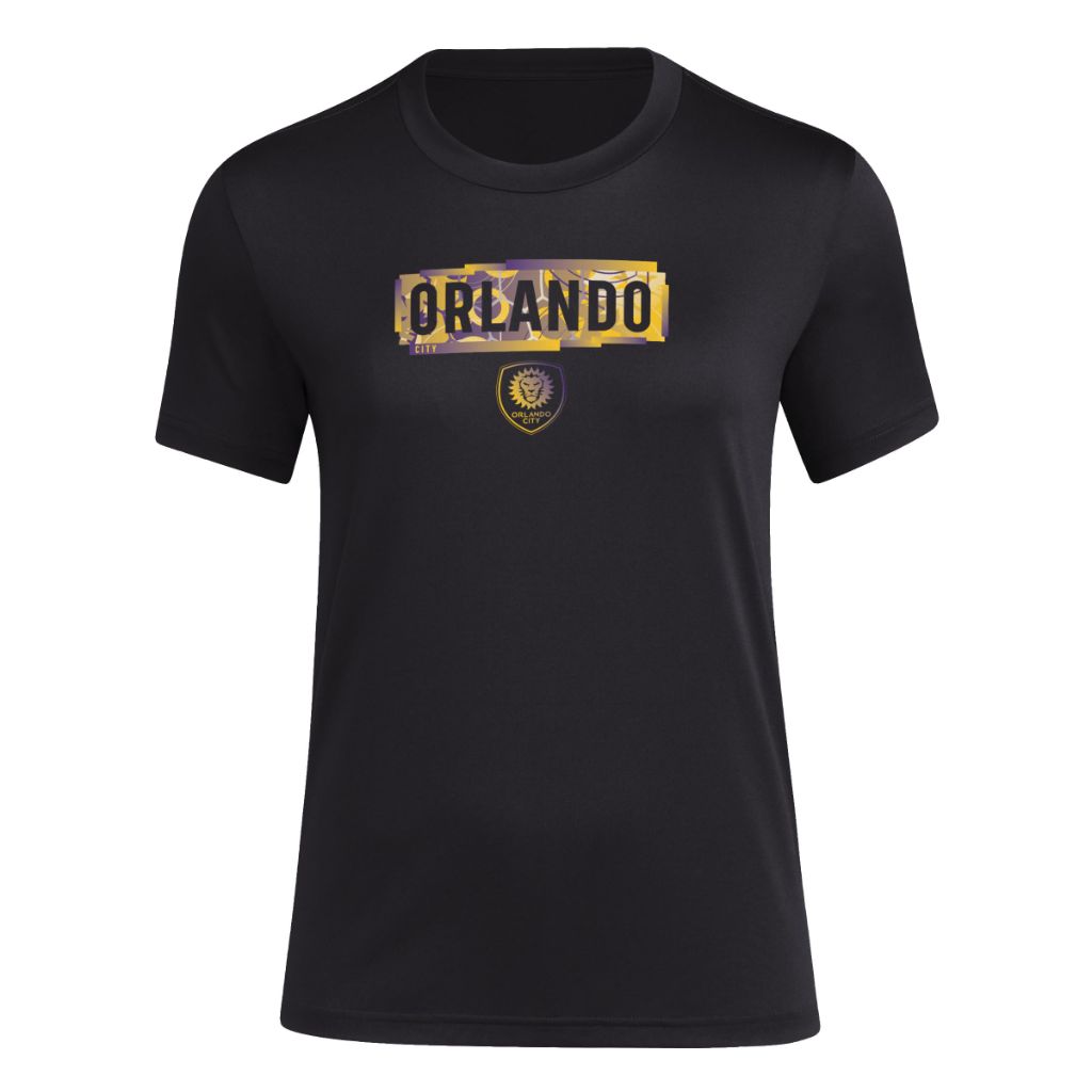 Adidas Women's Orlando City SC Local Pop Short Sleeve Pre-game T-shirt, Black, Small Tall