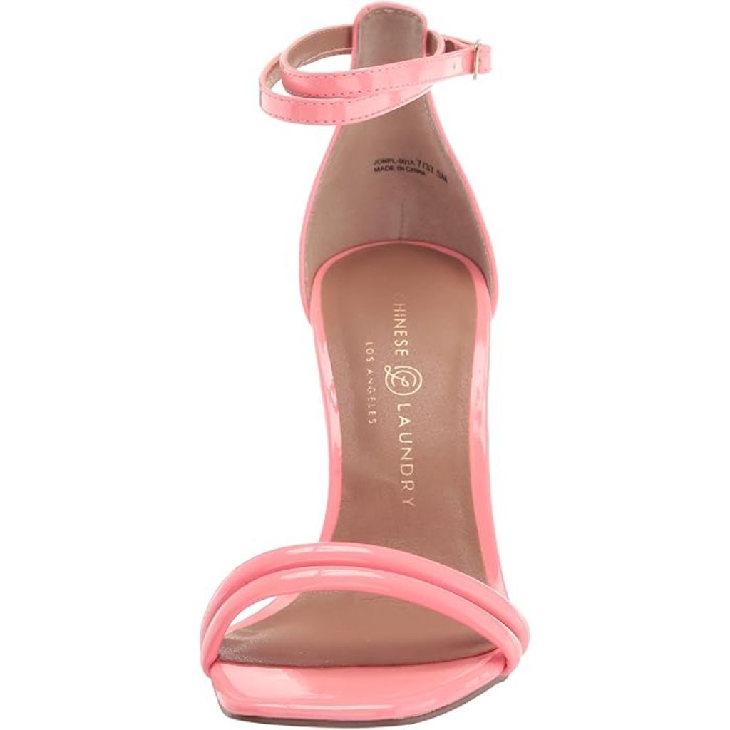 Chinese Laundry Women's Jasmine Ankle Strap Heeled Sandles - Light Pink Patent, Size 7.5