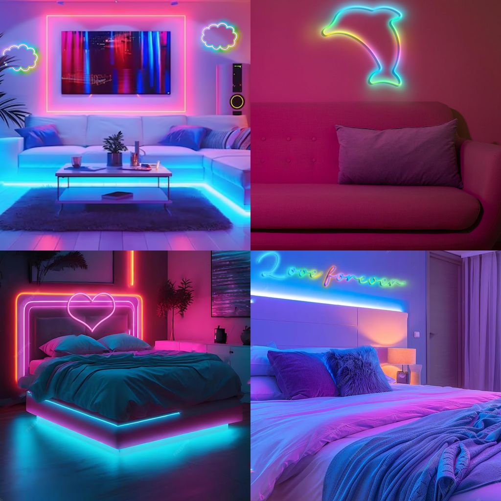 LED Neon Rope Lights, 32.8 FT RGB LED Strip Lights Smart App