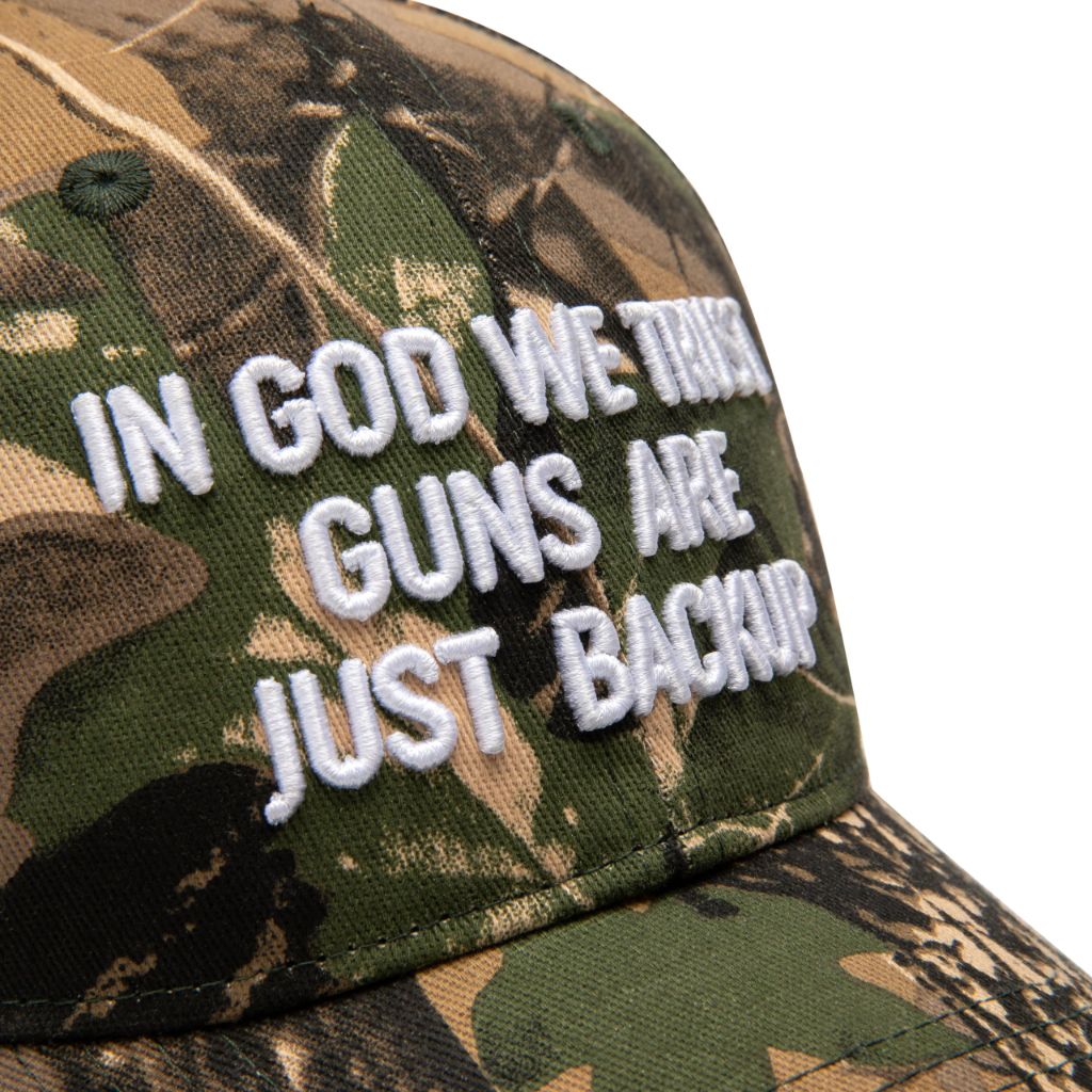 In God We Trust Guns are Just Backup Camo Country Hat for Men