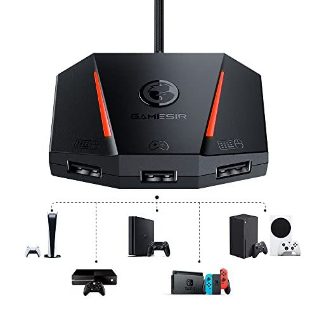 Leadjoy VX2 AimBox Keyboard Mouse Adapter for PS4, Xbox One, Xbox Series X/S, Nintendo Switch, MnK Converter for Playing FPS, RTS, R6, Apex Legends
