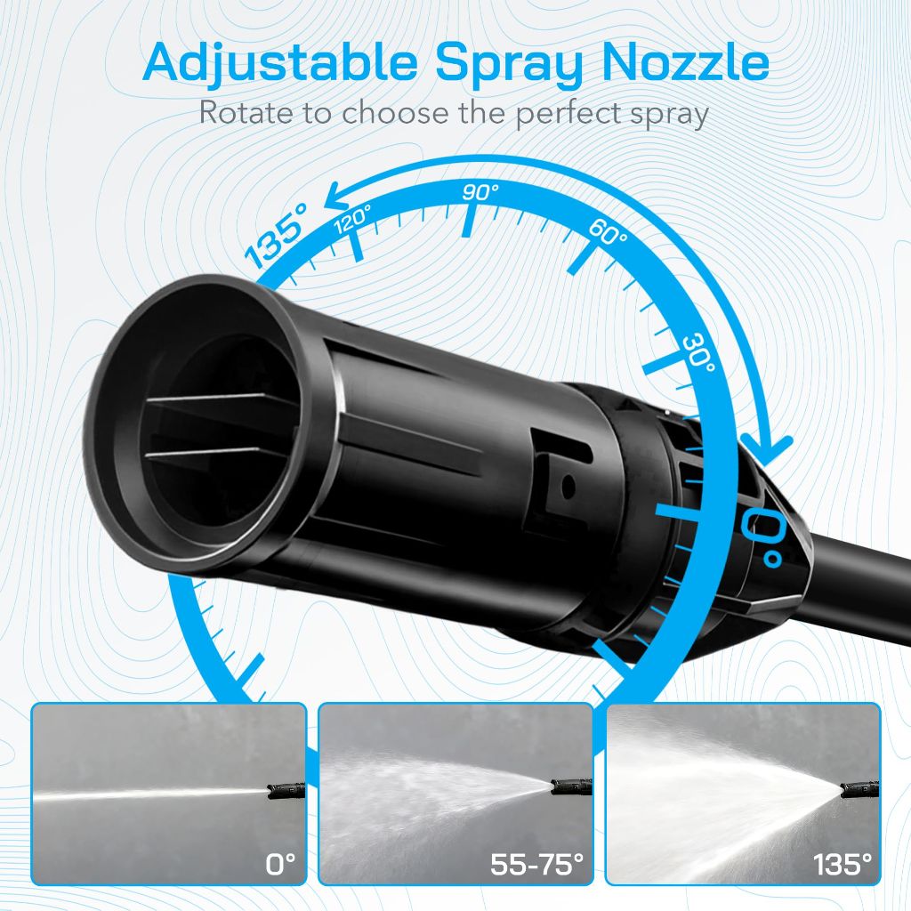 Electric Pressure Washer Power Washer Adjustable Nozzle, Pressure Cleaning Machine with Foam Cannon