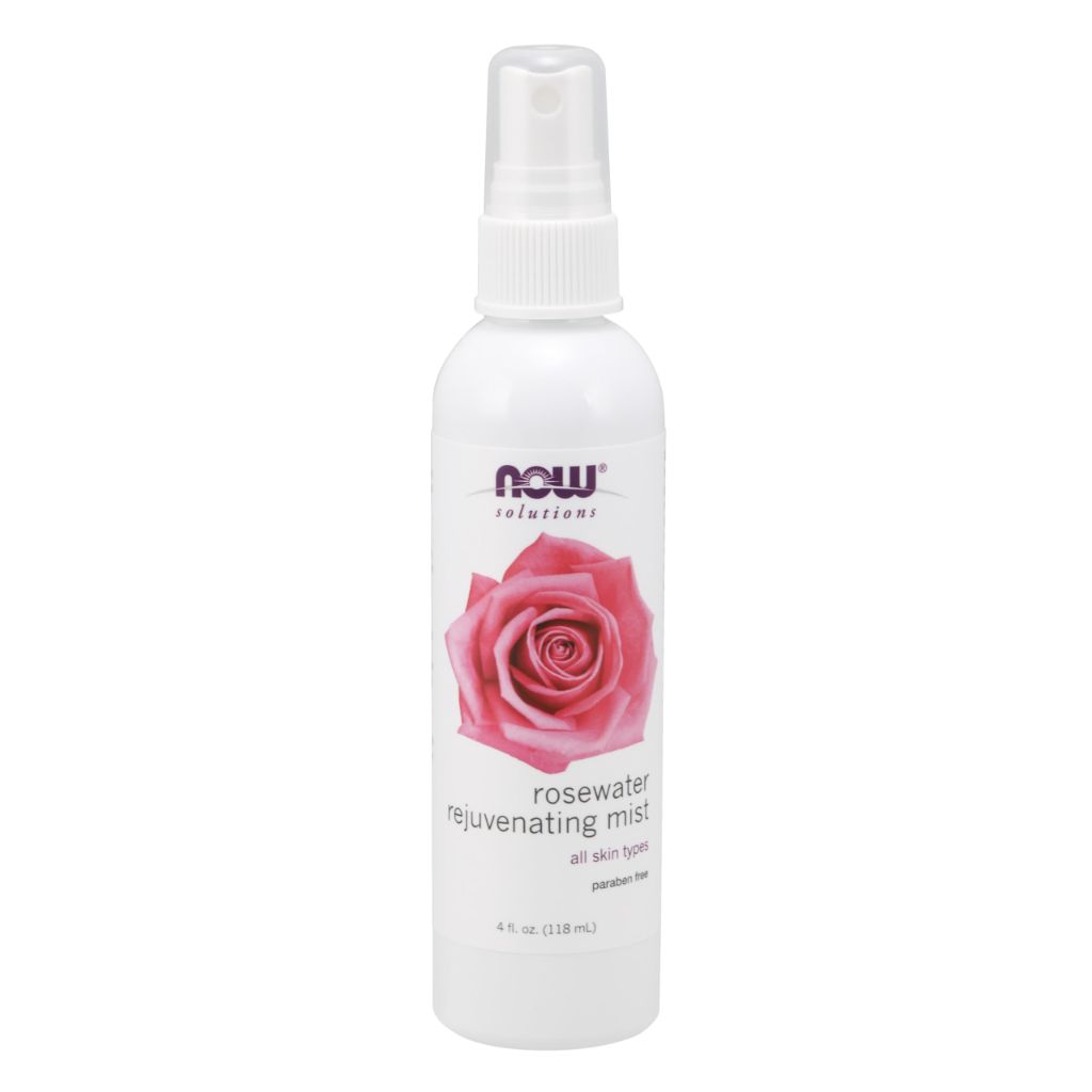 NOW Solutions Rosewater Rejuvenating Mist, Hydration and Rejuvenation Spray for All Skin and Hair Types, 4OZ