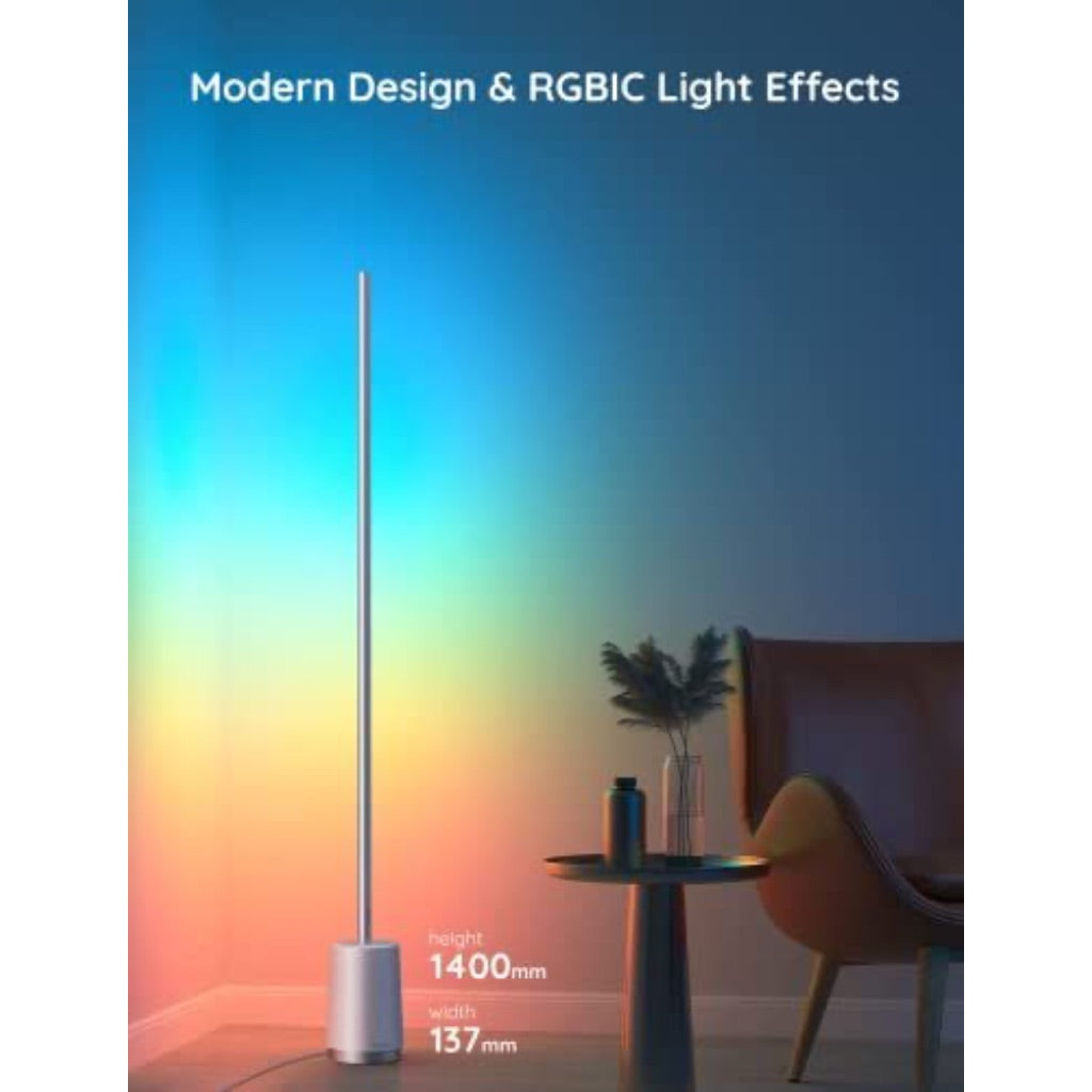 Govee Floor Lamp, RGBIC Lyra Color Changing Corner Lamp, Modern LED Lights with Wi-Fi App Control, 64+ Scene, DIY Modes, Music Sync, Standing Lamp Sui