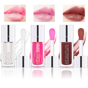 BEFIVECOK 3PCS Lip Oil Set (Clear & Raspberry & Mahogany)