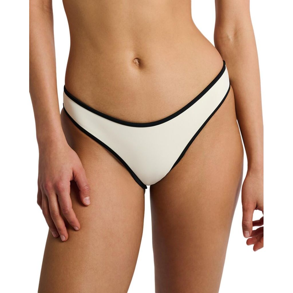 Onia Milly Bikini Bottom, Egret/Black, SZ S