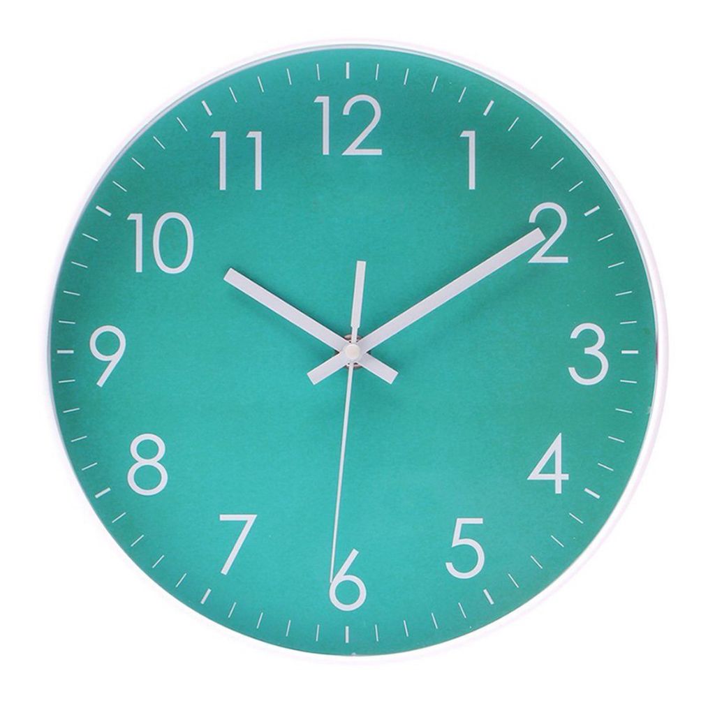 Epy Huts Modern Simple Wall Clock Indoor Non-Ticking Silent Sweep Movement Wall Clock 10 Inch Teal