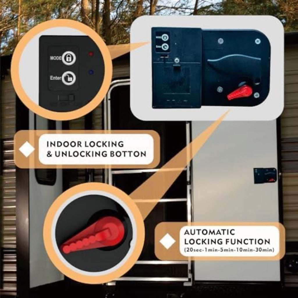 Upgraded RV Door Lock Replacement, Keyless Entry with Fingerprint, Password & Keys, Zinc Alloy Security Kit, Fits Camper Trailer Cargo Trailer, Excludes Class A/C RVs