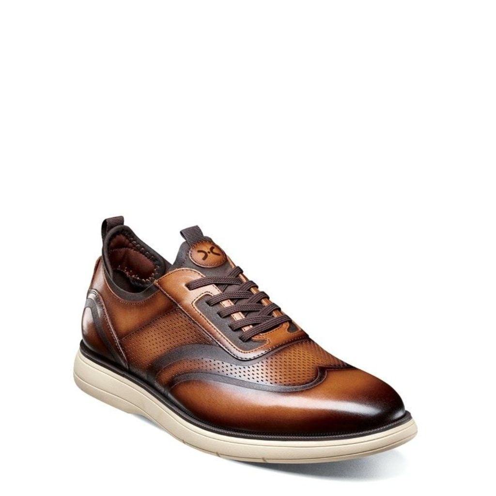 Stacy Adams Edgewood Men's Wingtip Elastic Lace-Up Sneakers, Size: 7.5, Brown Leather