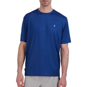 Spyder Men's Short Sleeve Rashguard – Quick-Dry Swim Shirt with Sun Protection, Performance Top, Abyss-B, Small