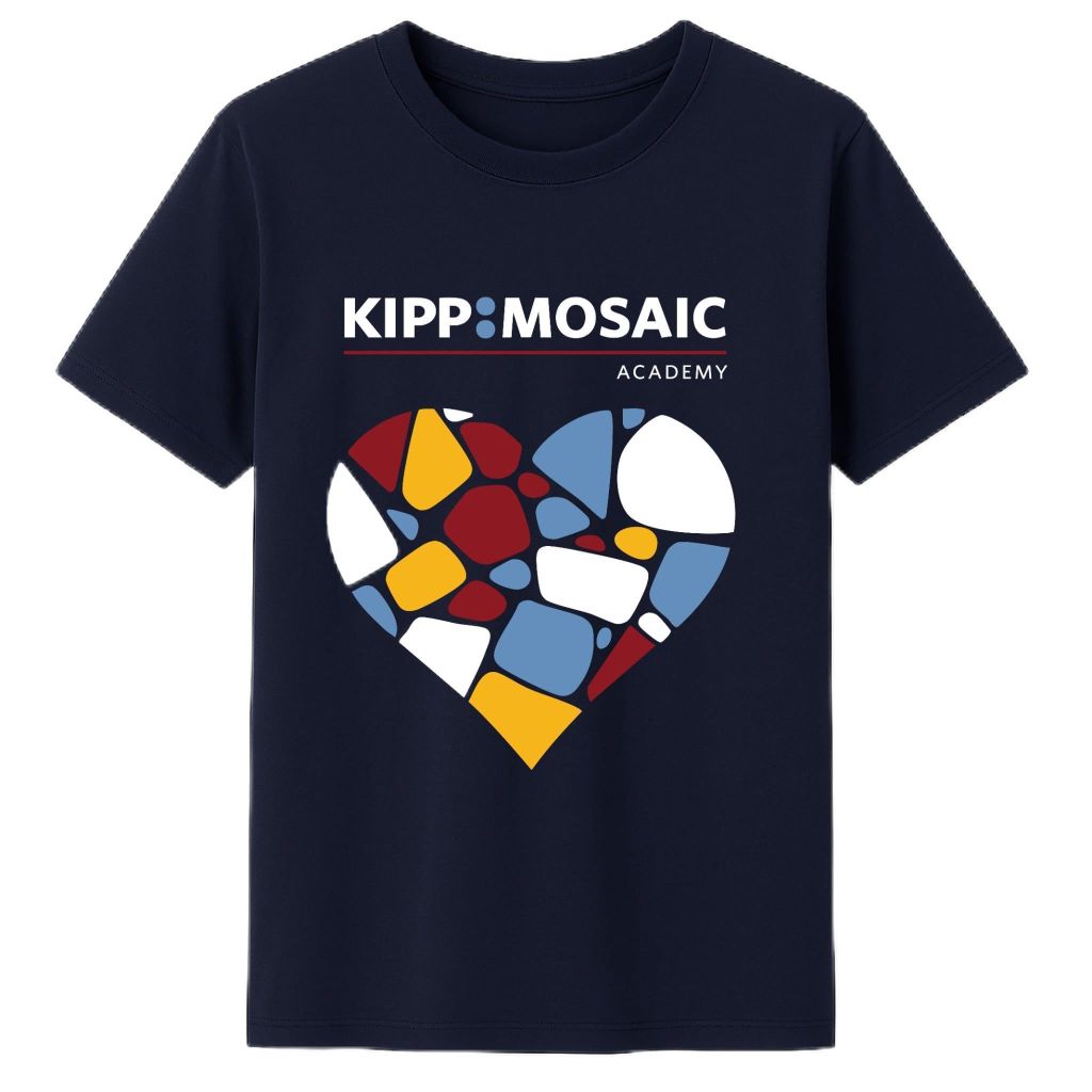 KIPP Texas KIPP Mosaic Academy School Short Sleeve Crewneck T-Shirt, Navy, Medium