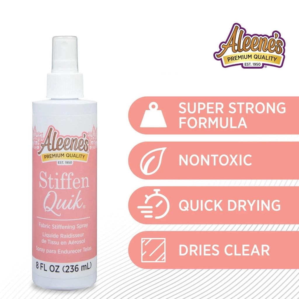 Aleene's 15581 Stiffen - Quick Fabric Stiffening Spray 8oz, Original Version, Packaging may vary