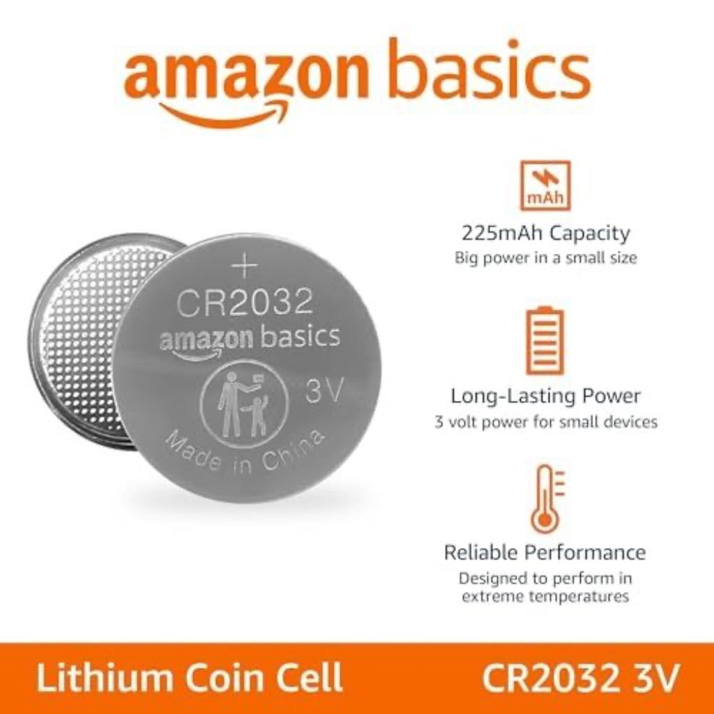 Amazon Basics CR2032 Lithium Coin Cell Battery - 4 Pack