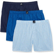 Nautica Men's Cotton Woven 3 Pack Boxers, Small