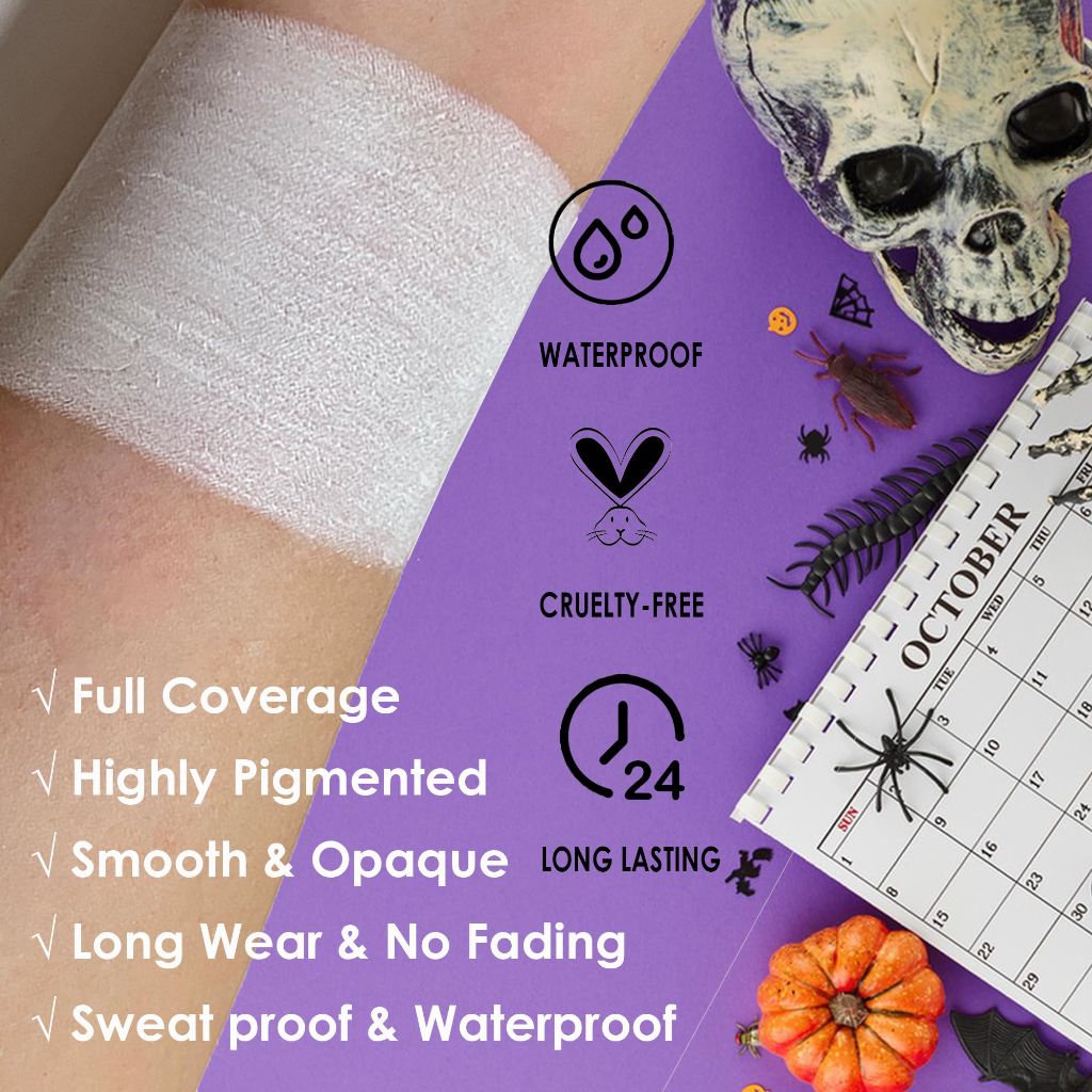 SUNNYVALE Halloween Clown White Face Body Paint Stick Cream