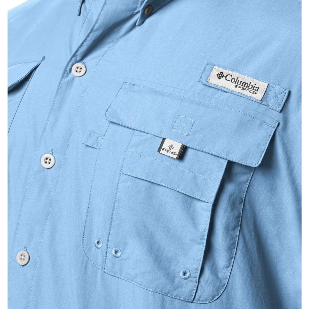 Columbia Men's Bahama II UPF 30 Short Sleeve PFG Fishing Shirt, Sail, Large