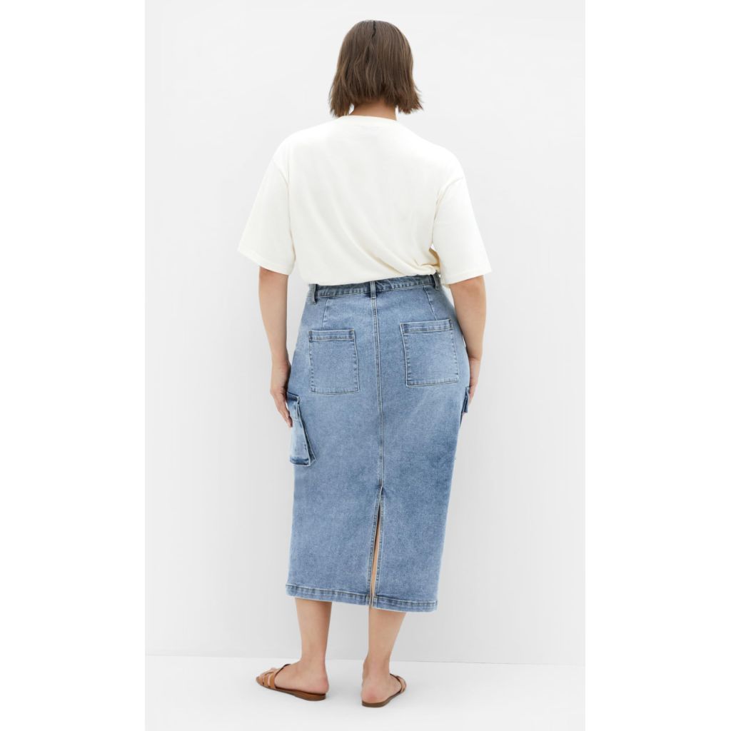 City Chic Women's Plus Size Skirt-Raya, Light Denim