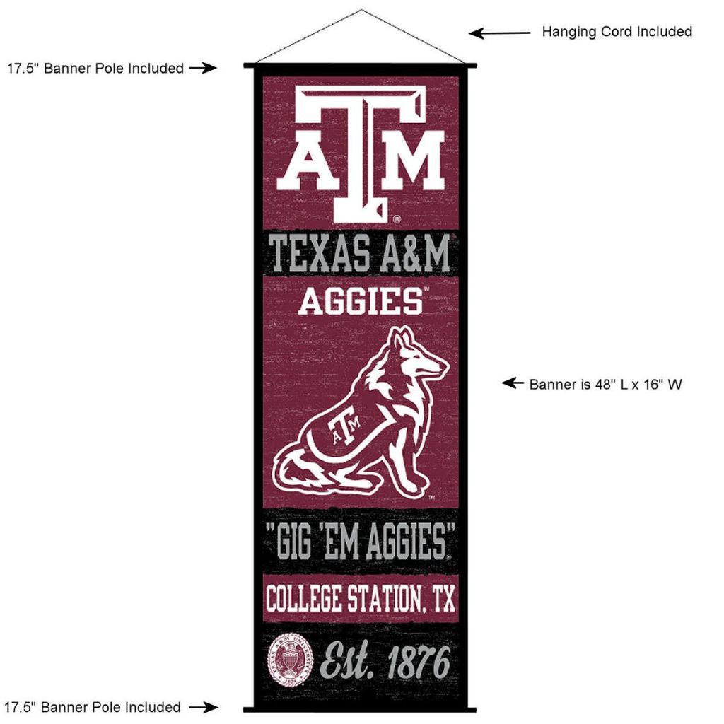 Texas A&M Aggies Banner and Scroll Sign