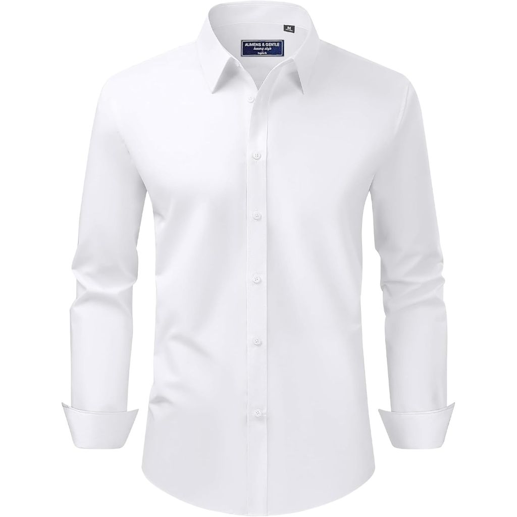 Alimens & Gentle Men's Dress Shirt, Regular Fit, 5XL, White