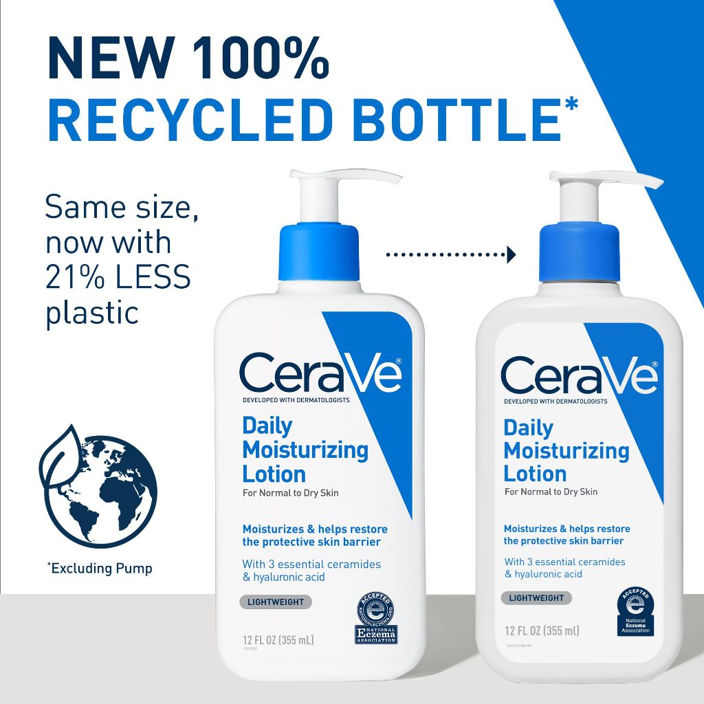CeraVe Daily Moisturizing Lotion for Dry Skin, Body Lotion & Face Moisturizer | Fragrance Free | 12 Ounce