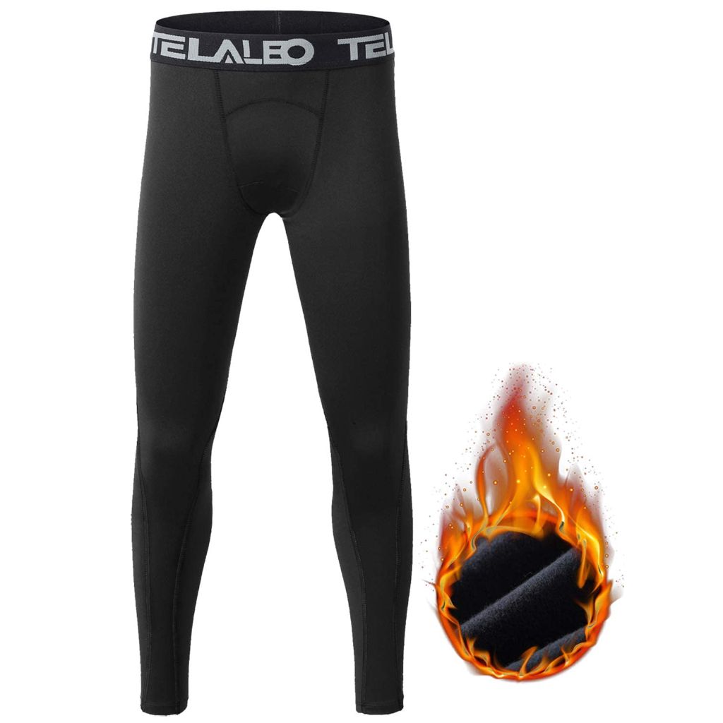 TELALEO Boys' Girls' Thermal Set Fleece Lined Underwear Set Kids Compression Shirts Athletic Sports Tops Leggings Baselayer,Shirts/Pants Set M