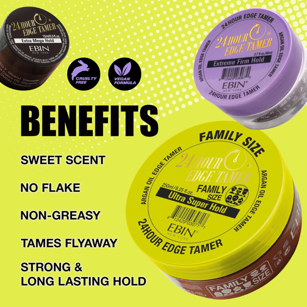 EBIN NEW YORK 24 Hour Edge Tamer, Extreme Firm Hold - 6.09 fl. oz.